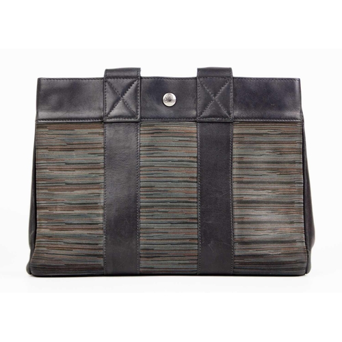 324 - A Hermès Fourre-Tout Vibrato Handbag. Black leather with multi-coloured body, 32cm wide, date stamp ... 