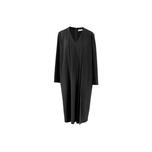 327 - Four Hermès dresses and a silk Hermès roll neck top. A black 100% wool dress with an integrated jack... 