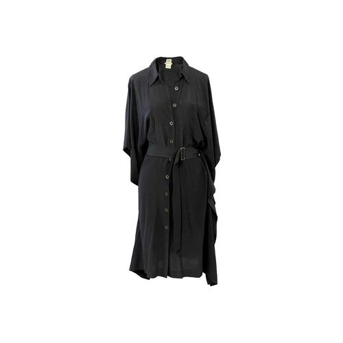 327 - Four Hermès dresses and a silk Hermès roll neck top. A black 100% wool dress with an integrated jack... 