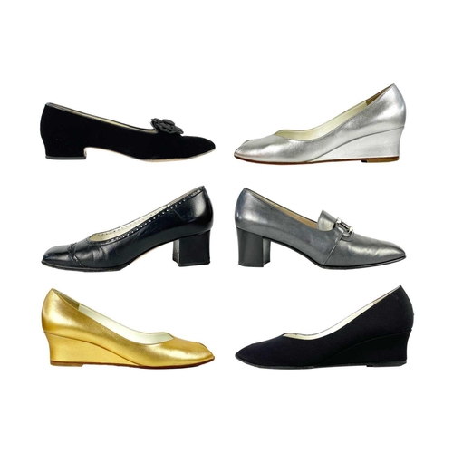 330 - A selection of Salvatore Ferragamo and Bruno Magli shoes. To include a pair of Ferragamo black velve... 