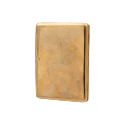 44 - A 9ct hallmarked gold cigarette case. Presented to E.A.Everard on the launch of the ship Asperity, 1... 