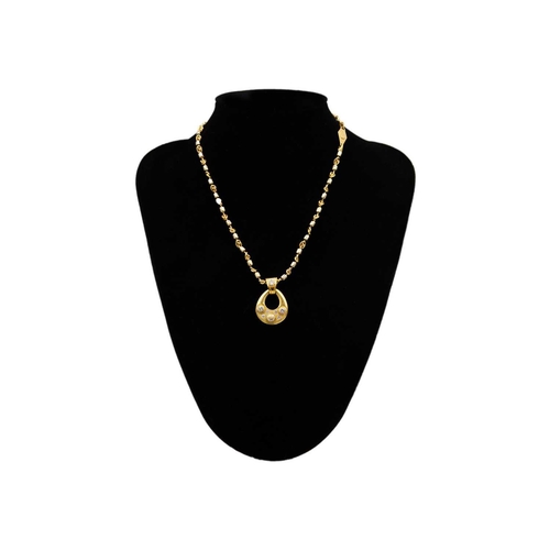 54 - A modern 18ct heavy gold diamond set pendant necklace and matching ring. The pendant set with eight ... 