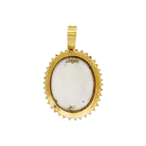 74 - A 19th-century gold and cloisonne enamel pendant, in the manner of Castellani. The frame and bale wi... 