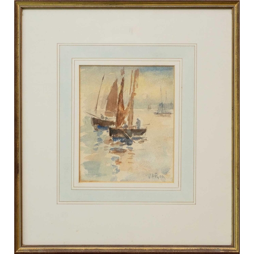 115 - John Anthony PARK (1880-1962) Fishing Boats Watercolour, signed, 15cm x 12cm, 32.5cm x 29cm framed. ... 