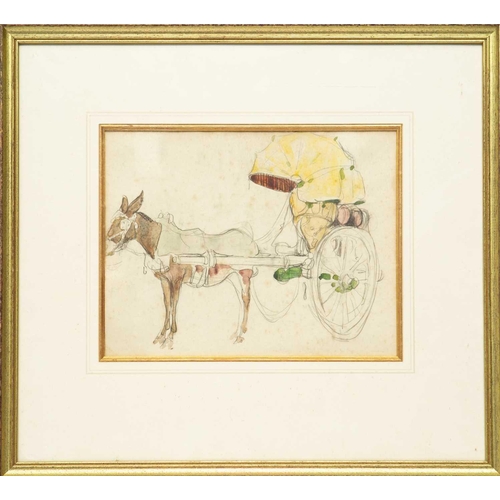 118 - Alethea GARSTIN (1894-1978) Donkey and Rickshaw Watercolour, 20 x 26cm, framed 39 x 43cm Exhibited -... 