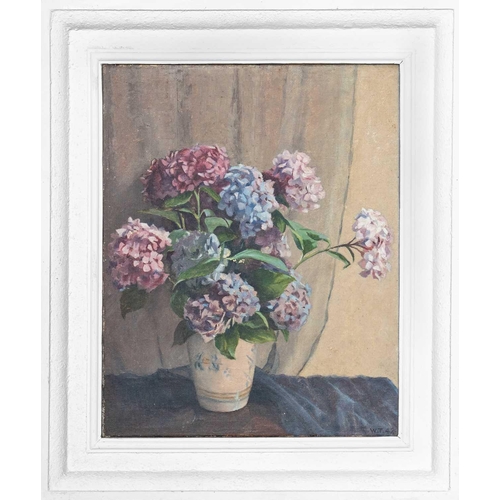 13 - William TURNER (1877-1969) Hydrangeas, 1942 Oil on canvas, signed with initials and dated '42, 51 x ... 