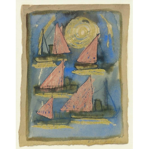 141 - Reginald James LLOYD (1926-2020) Five Boats (1952) Watercolour, signed and dated '52, 16 x 12cm, 44 ... 