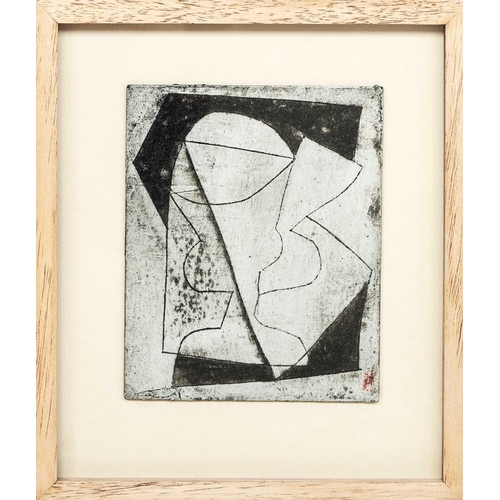 145 - Bryan INGHAM (1936-1997) The Goblet, c1990 Mixed media with collage on board, 16 x 13cm, framed 26 x... 