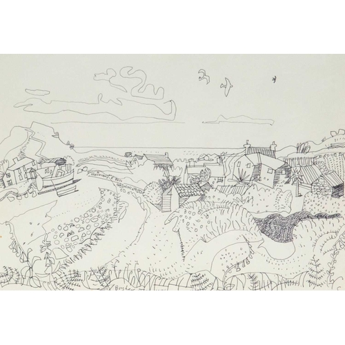 151 - Bryan INGHAM (1936-1997) Two works  St Agnes, 1994, pen on paper, inscribed and dated, 21 x 30cm, fr... 