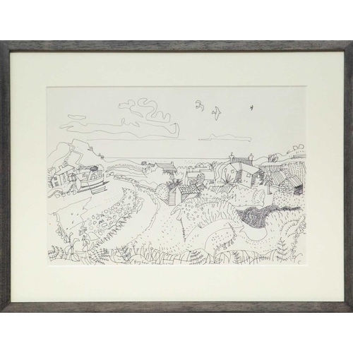 151 - Bryan INGHAM (1936-1997) Two works  St Agnes, 1994, pen on paper, inscribed and dated, 21 x 30cm, fr... 