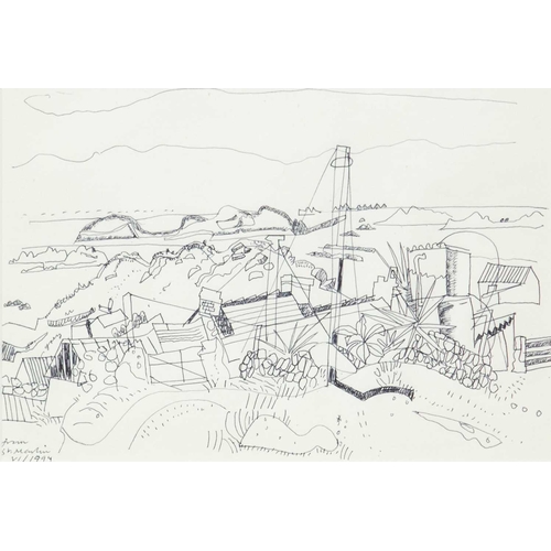 152 - Bryan INGHAM (1936-1997) Two works  Harbour Scene (Preliminary Work), 1994, ink on paper, colour ann... 