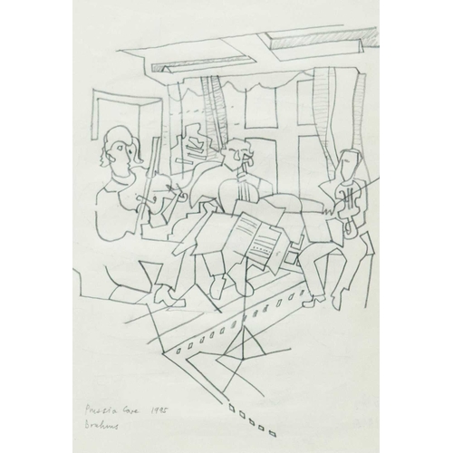 153 - Bryan INGHAM (1936-1997) Two works  Brahms, Prussia Cove, 1995, pencil on paper, inscribed and dated... 