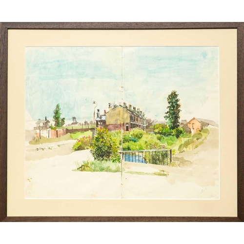 154 - Bryan INGHAM (1936-1997) Yorkshire Terrace Watercolour and gouache on paper, signed with initials, 4... 