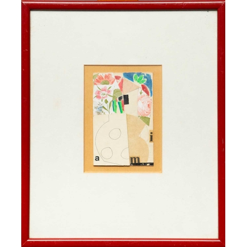 158 - Bryan INGHAM (1936-1997) Untitled Still Life Mixed media collage, estate stamp verso, 12 x 8cm, fram... 