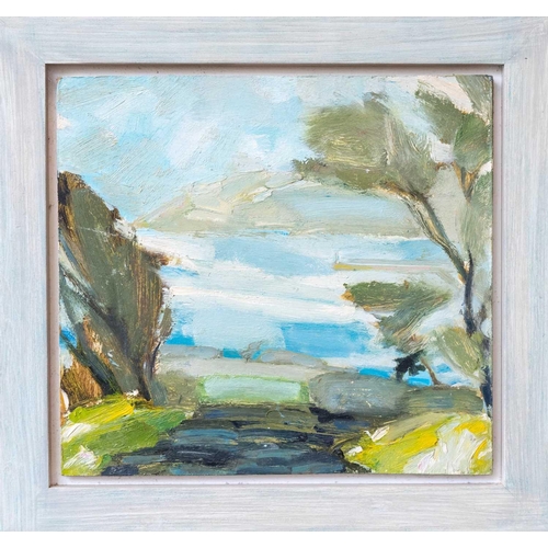 161 - Romi BEHRENS (1939-2019) Landscape Oil on panel, 35 x 38.5cm, 46 x 49.5cm framed.