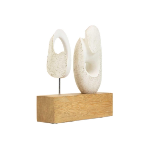 169 - Seamus MORAN (1963) Making Space Plaster with wooden base, height 30cm, width 26.5cm.