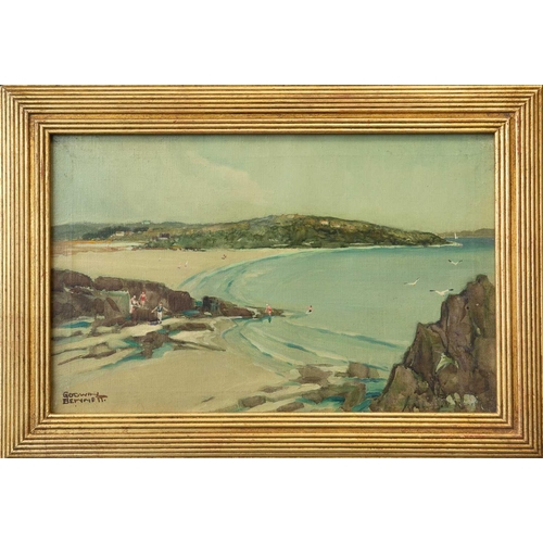 172 - Godwin BENNETT (1888-1950) Polzeath Beach Oil on canvas, signed, 25 x 40cm, 35 x 49cm framed.