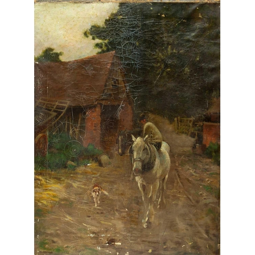 187 - Newlyn School Farmer on Horseback Oil on canvas, 76 x 56cm.