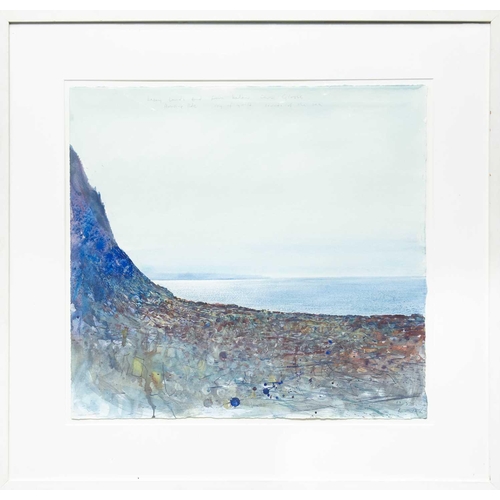 19 - Kurt JACKSON (1961) Hazy Lands End from below Carn Gloose, Cry of Gulls (2000) Mixed media on paper,... 