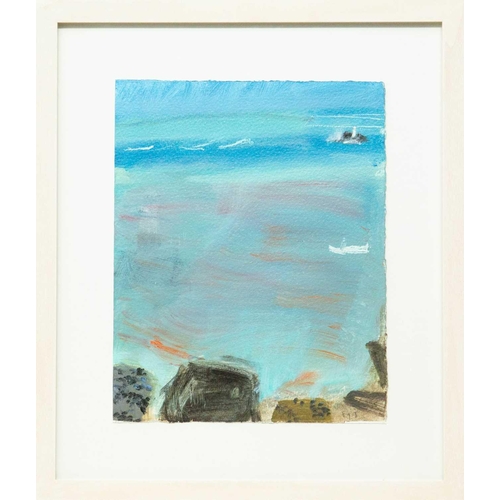 220 - Emma JEFFRYES (1967) View to Godrevy Gouache on paper, signed, initialled, 30 x 24cm, framed 44 x 38... 