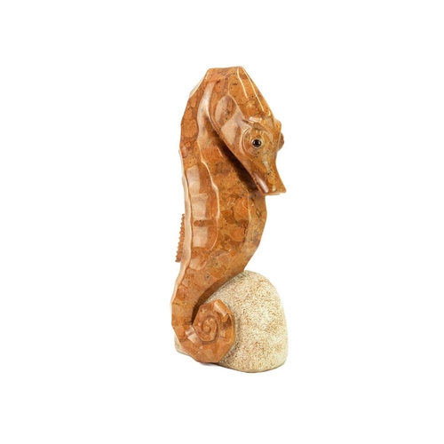 227 - Lawrence MURLEY (XX-XXI) Seahorse II (2018) Italian rosso asagio marble, signed, inscribed and dated... 