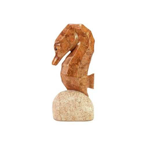 227 - Lawrence MURLEY (XX-XXI) Seahorse II (2018) Italian rosso asagio marble, signed, inscribed and dated... 