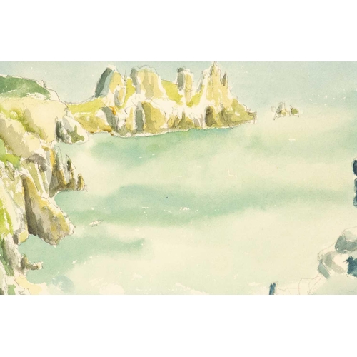 24 - John BARNICOAT (1924-2013) The Logan Rock Watercolour, 15.5 x 23.5cm, 25 x 33cm mounted.