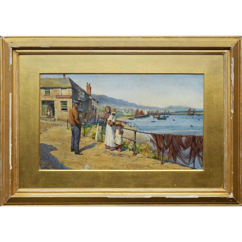 241 - Ernest F. HILL (act.1897-1940) Newlyn, 1900 Watercolour, signed, inscribed and dated 1900, 25 x 42.5... 