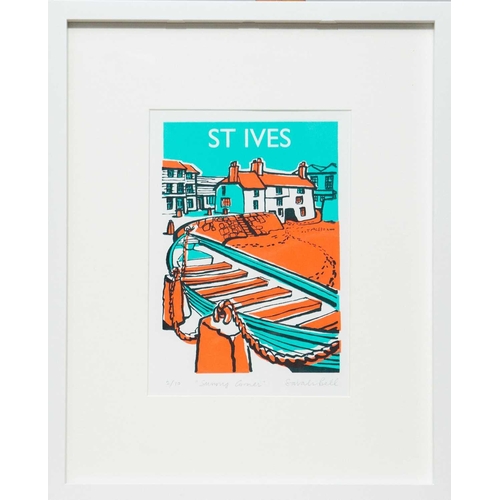 28 - Sarah BELL (XX-XXI) Sunny Corner Screenprint, signed and inscribed, numbered 2/10, image size 27 x 1... 