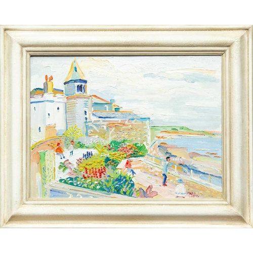 304 - Fred YATES (1922-2008) Marazion Oil on canvas, signed, Porthminster Gallery label verso, 30cm x 41cm... 