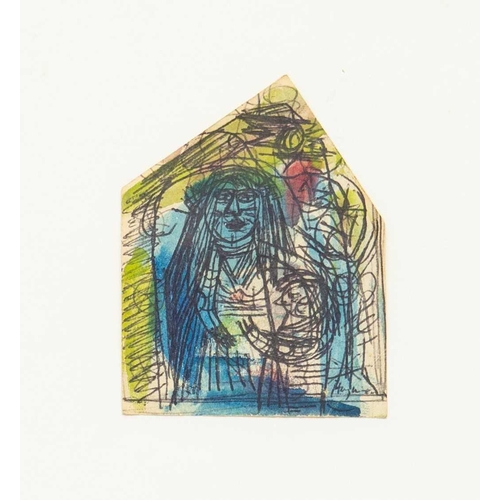 343 - Patrick HAYMAN (1915-1988) Untitled (Christmas card for Denis Mitchell) Mixed media on paper, signed... 