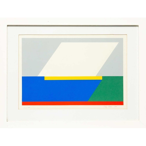 347 - Margo Maeckelberghe, Patrick Hughes, Roy Walker and Roy Conn Four framed screenprints from the portf... 