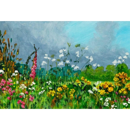 350 - Sarah WIMPERIS (XX-XXI) Cornish Hedge Acrylic on board, signed verso with artist's stamp, 15cm x 21c... 