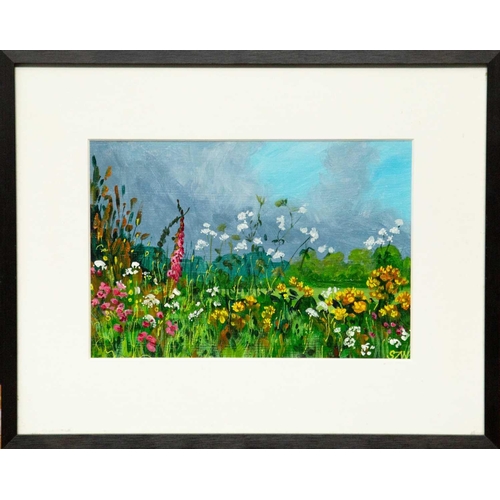 350 - Sarah WIMPERIS (XX-XXI) Cornish Hedge Acrylic on board, signed verso with artist's stamp, 15cm x 21c... 