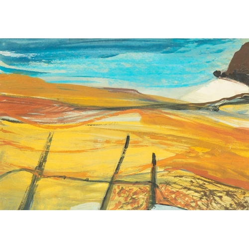 352 - Margo MAECKELBERGHE (1932-2014) Off Shore Gold (1990) Mixed media on paper, signed, further signed a... 