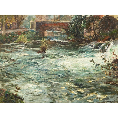 358 - Samuel John Lamorna BIRCH (1869-1955) River Scene Oil on canvas, signed, 44 x 59cm, 69 x 84cm framed... 