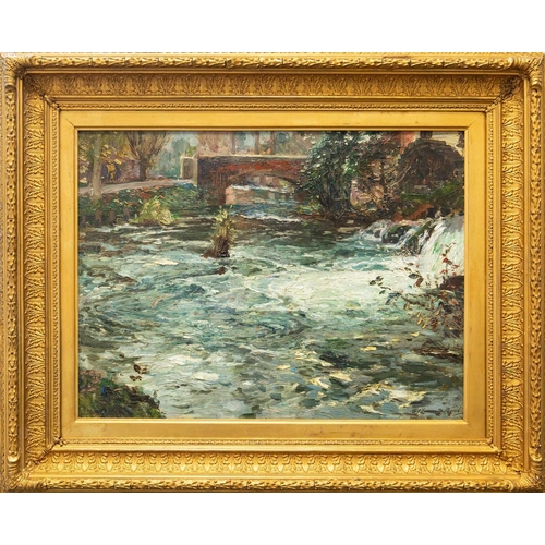 358 - Samuel John Lamorna BIRCH (1869-1955) River Scene Oil on canvas, signed, 44 x 59cm, 69 x 84cm framed... 