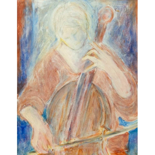 367 - Sheila OLINER (1930-2020) Cellist Mixed media on paper, signed, 55 x 43cm, 79 x 68cm framed.