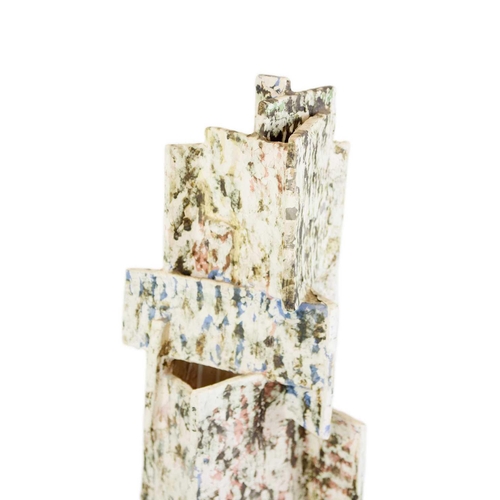 375 - Ken SPOONER (1942) Stack Ceramic with engobes, signed with incised initials, 64cm tall.