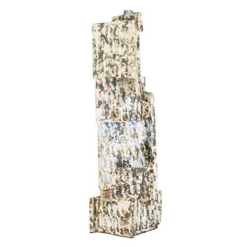 375 - Ken SPOONER (1942) Stack Ceramic with engobes, signed with incised initials, 64cm tall.