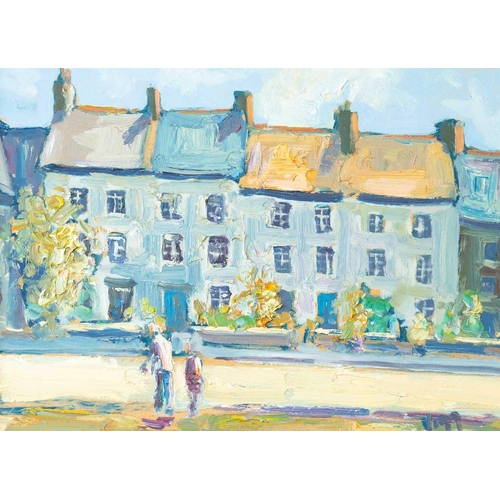 382 - Bob VIGG (1932-2001) Town Houses Oil on board, signed, 29 x 39cm, 37 x 47cm framed.