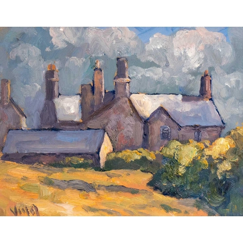 383 - Bob VIGG (1932-2001) Botallack Manor Oil on board, signed, 19cm x 24cm, 33cm x 38.5cm framed. The Es... 