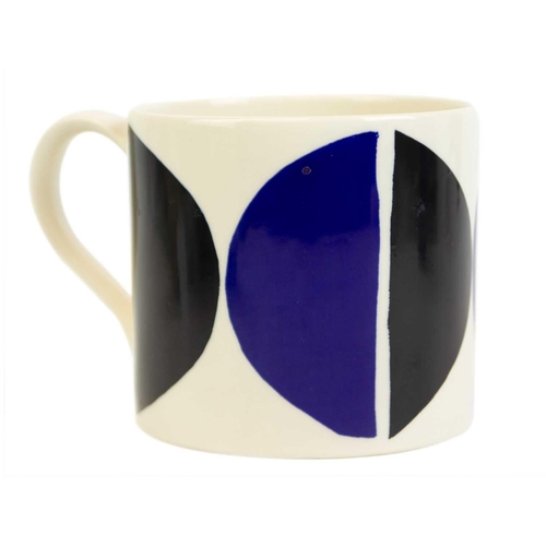 385 - Sir Terry FROST (1915-2003) A ceramic mug with printed abstract design in blue and black Printed wit... 