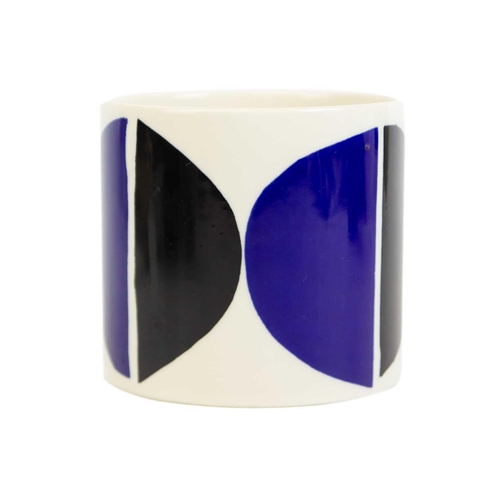 385 - Sir Terry FROST (1915-2003) A ceramic mug with printed abstract design in blue and black Printed wit... 