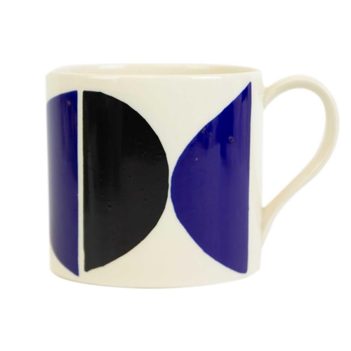 385 - Sir Terry FROST (1915-2003) A ceramic mug with printed abstract design in blue and black Printed wit... 