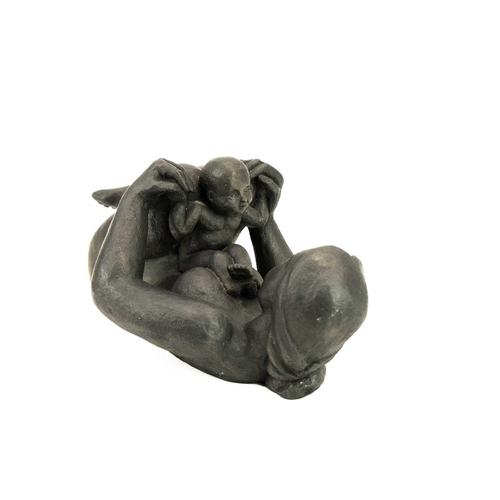 414 - Theresa GILDER (XX) Reclining Mother and Child Cold cast bronze, signed and inscribed to base, numbe... 