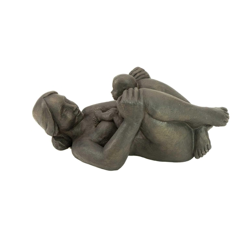 414 - Theresa GILDER (XX) Reclining Mother and Child Cold cast bronze, signed and inscribed to base, numbe... 