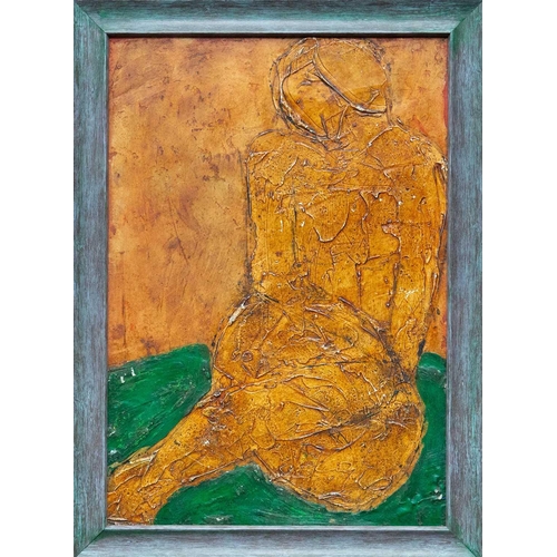 42 - John EMANUEL (1930) Seated Nude Mixed media on board, 53 x 37cm, 62 x 45cm framed.