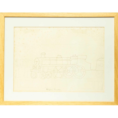 425 - Bryan PEARCE (1929-2006) Coastal Steam Train Ink and pencil on paper, signed, 30 x 41cm, framed 42 x... 