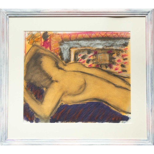 43 - John EMANUEL (1930) Reclining Nude Mixed media on paper, 43 x 50cm, 66 x 73cm framed.